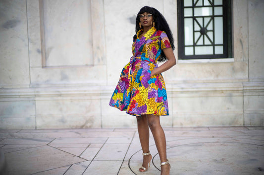 Djembe Purple  Wrap Dress