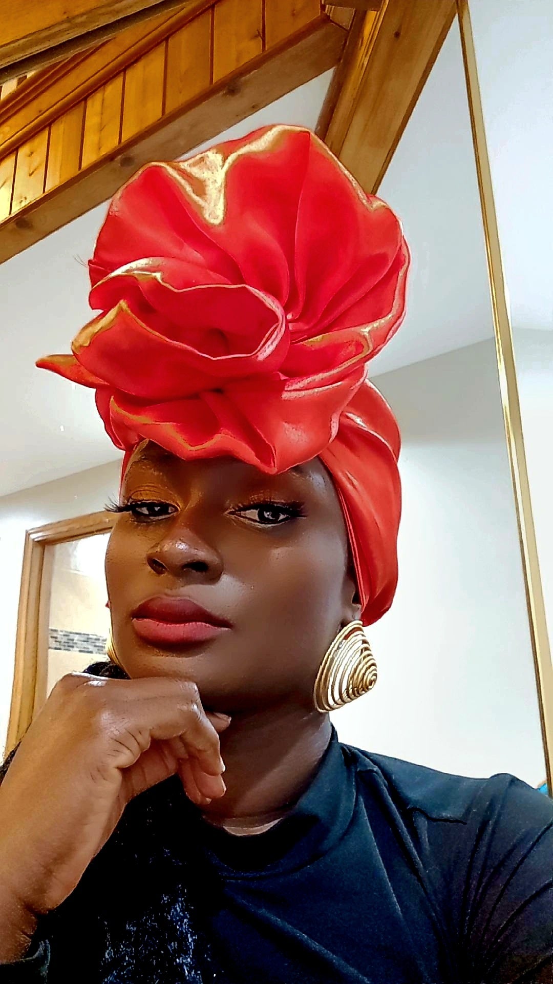 Roses are Red Pre-tied Crown/Headwrap.