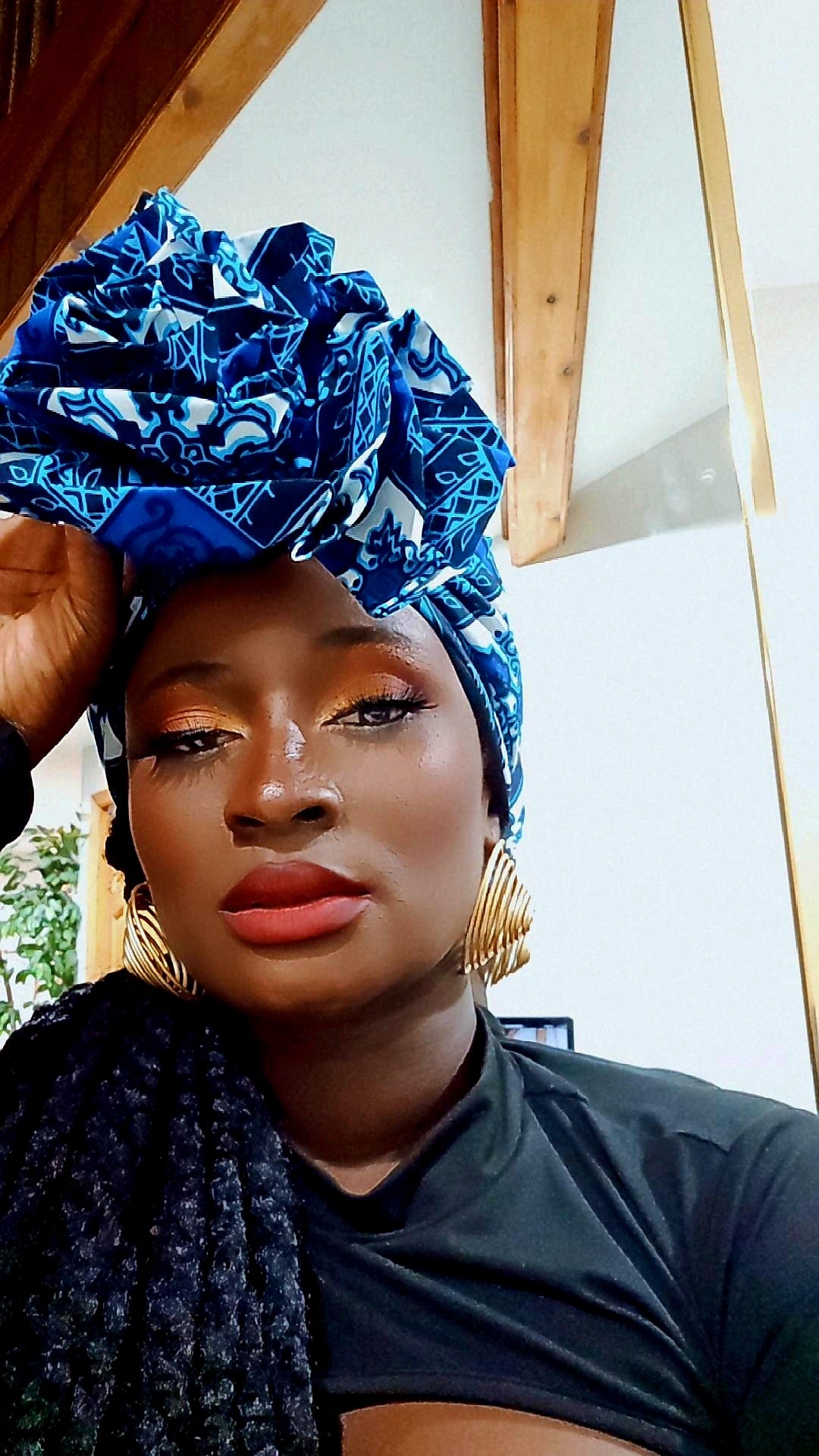 Blue Sky Pre-tied Crown/Headwrap.