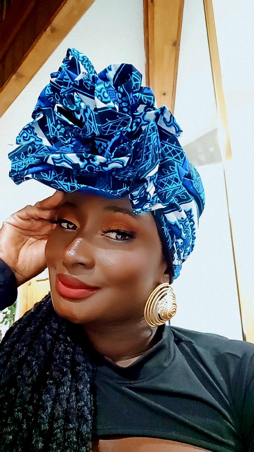 Blue Sky Pre-tied Crown/Headwrap.