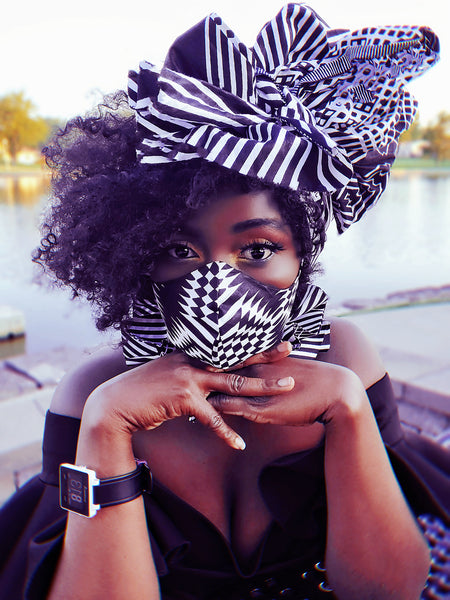 Alewa Foforo headwrap and mask. - Akese Stylelines 