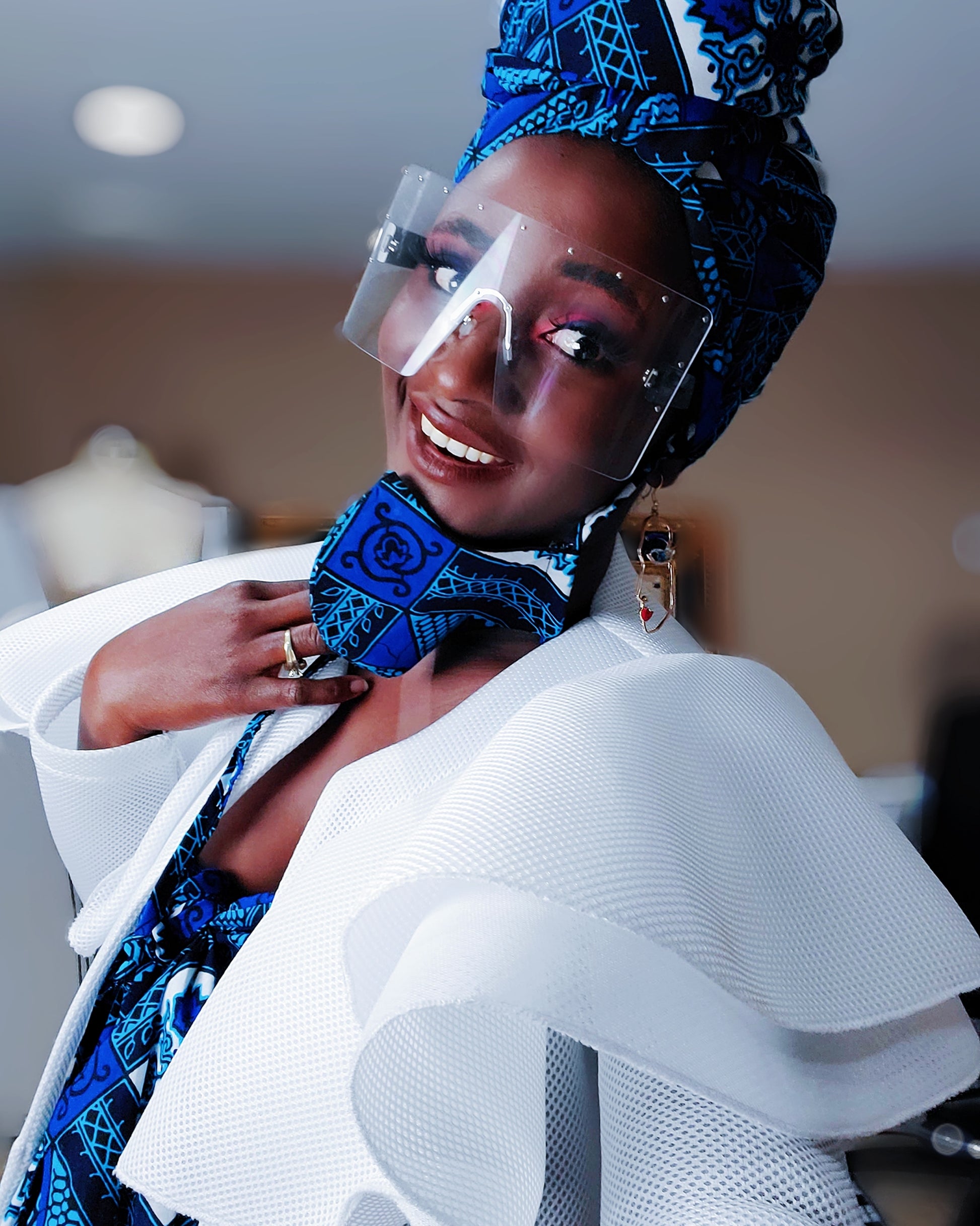 Nkasa jacket white - Akese Stylelines