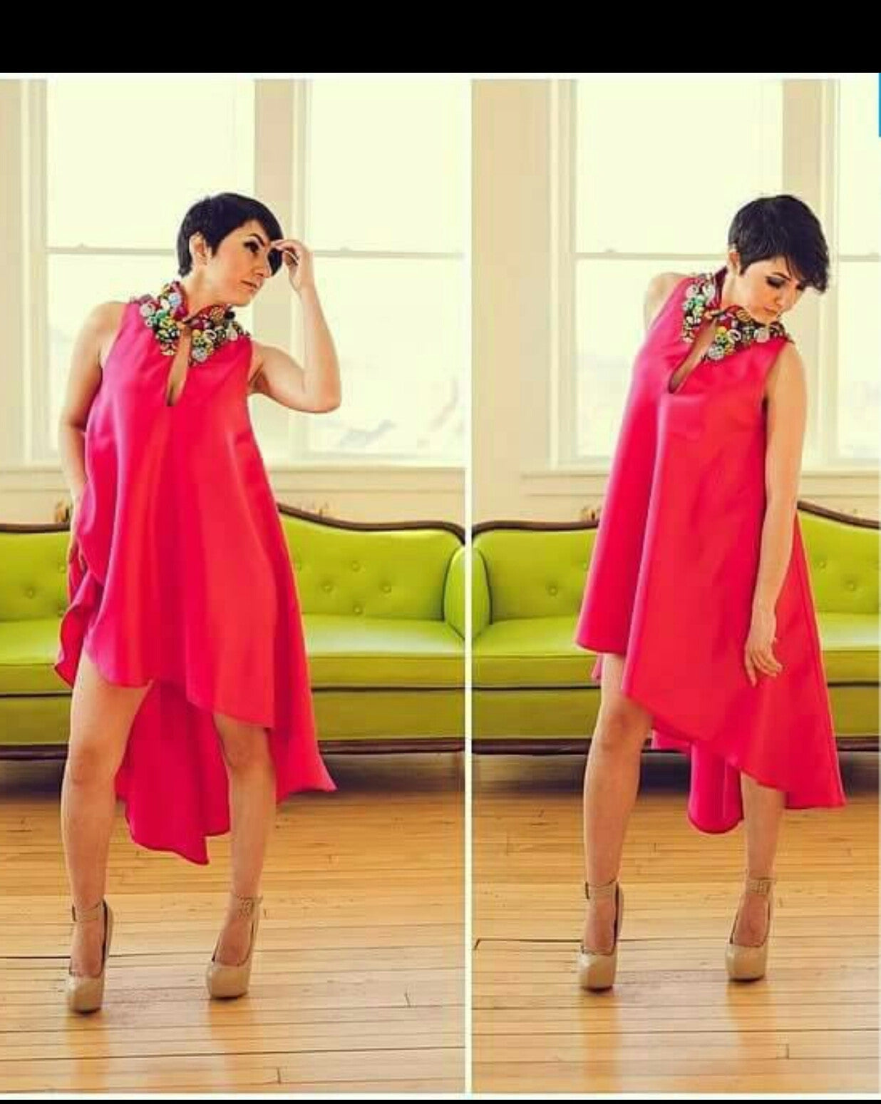 Obaasima Button embellished Dress - Akese Stylelines