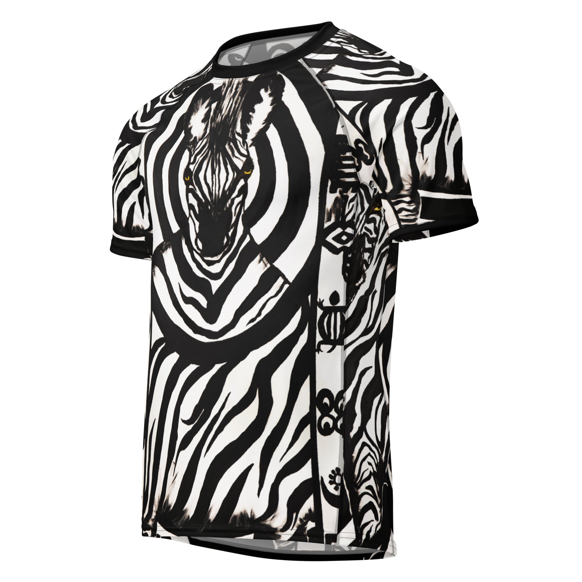 Adinkra Zebra men’s rash guard – Akese Stylelines