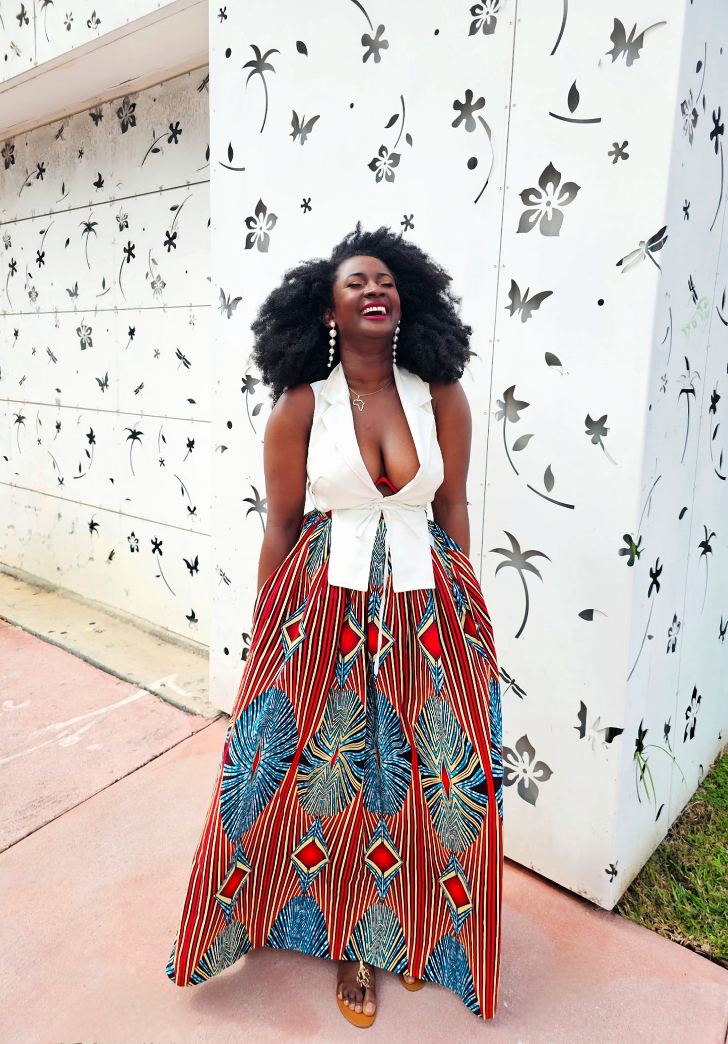 Red Ewurama skirt