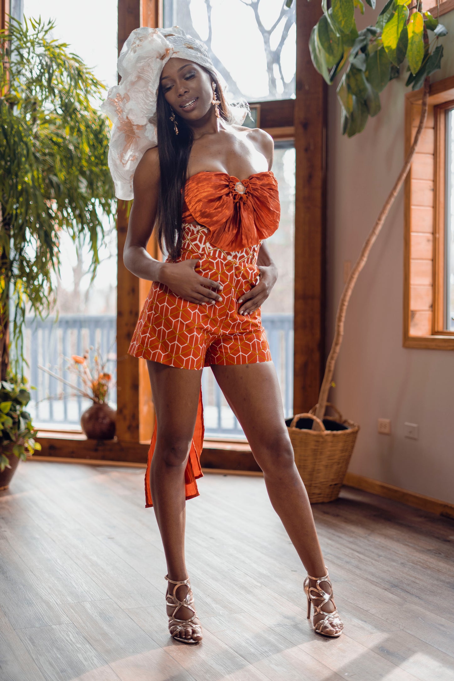 The orange Atinkapa Shorts