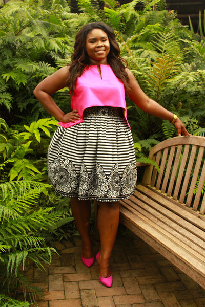 Alewa Striped Full Skirt - Akese Stylelines 