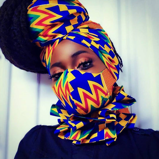 Fatia Mask and headwrap . Reversible - Akese Stylelines 