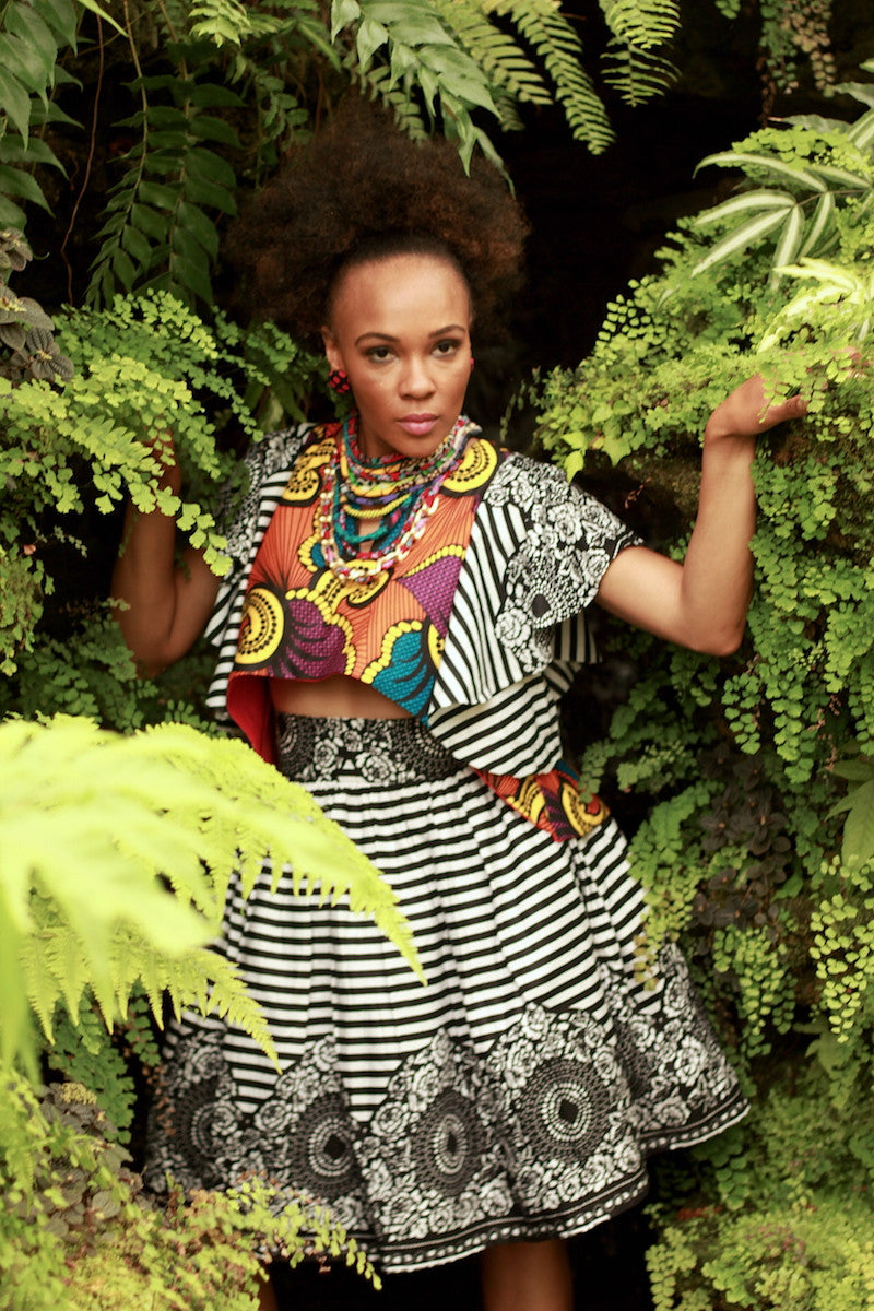 Alewa Striped Full Skirt - Akese Stylelines 