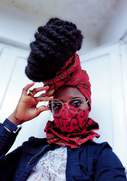Obaatanpa mask and headwrap set. Special - Akese Stylelines 