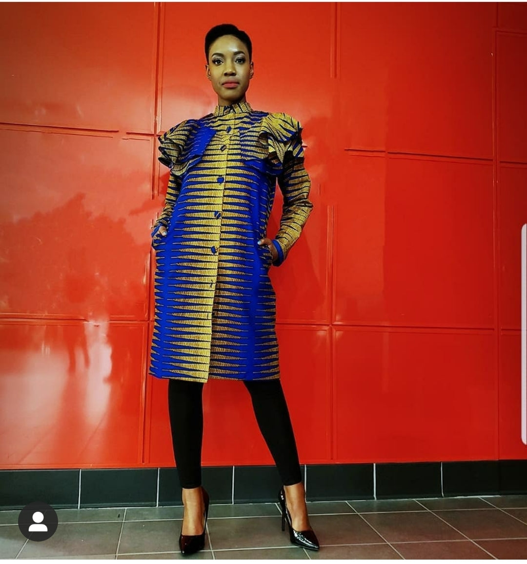 Nkasa jacket, Nkruma print. - Akese Stylelines 